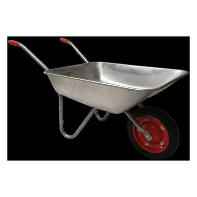 65 Litre 60kg Capacity Galvanised Samuel Alexander Metal Garden Wheelbarrow with Solid Puncture 