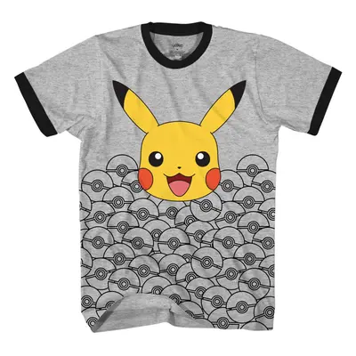 Pokemon Boys Pikachu Game Shirt Gotta Catch Em All Ash Pikachu Charizard Pokeball Allover Offici