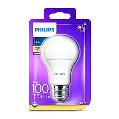 Philips LED E27 Edison Screw Light Bulb, Frosted, W (100 W) - Warm White