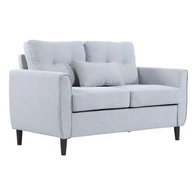 HOMCOM Modern Chic Loveseat with Armrest Spring Padding, Light Grey