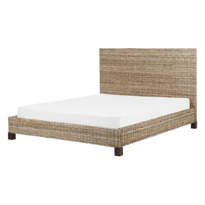 Bed SALBRIS x cm (EU King Size) Rattan Natural