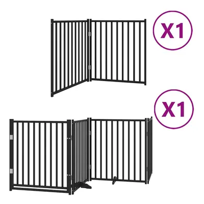 (black, x x cm/ pcs) vidaXL Dog Gate with Door Foldable Panels Dog Fence Gate White Poplar Wood