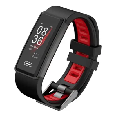 (Red) Real-time Blood Pressure HR Monitor Multi-Sport Fitness Tracker Long Standby Smart Watch B