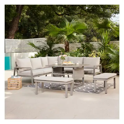 Bora Corner Garden Sofa with Benches (Grey)