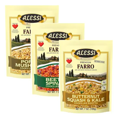 Alessi Autentico, Premium Seasoned Roman Grain Farro (Pack of 3)