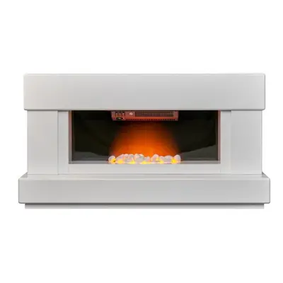 Adam Verona Fireplace Suite in Pure White, Inch