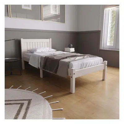 White Wood Single Bed and Mattress Bundle Rio Air Sleepsoul 90cm 3ft