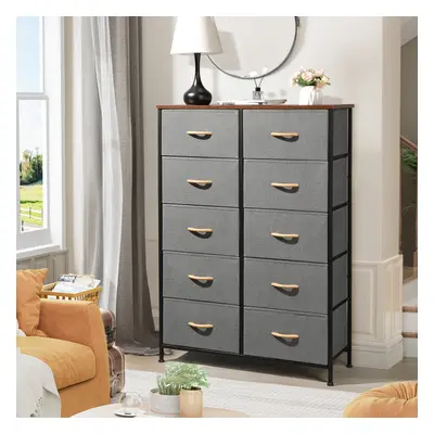 10 Drawers Chest of Drawers Fabric Dresser Bedside Hallway Cabinet Organizers