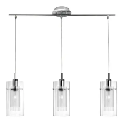 3 Light Pendant Bar With Clear And Frosted Glass