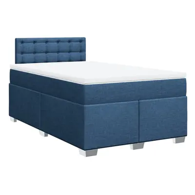 vidaXL Box Spring Bed with Mattress Bed Frame Bedstead Blue 120x190 cm Fabric