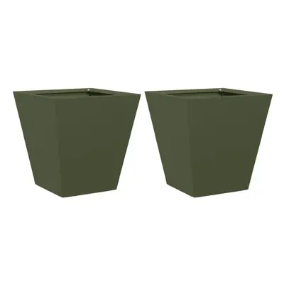 (olive green, x x cm/ pcs) vidaXL Garden Planters Outdoor Flower Pot Patio Raised Bed Planter Bo