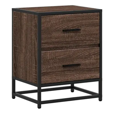 (brown oak, pcs) vidaXL Bedside Cabinets Nightstand Bed Table Engineered Wood