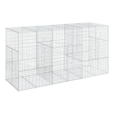 (300 x x cm) vidaXL Gabion Basket with Cover Gabion Raised Bed Gabion Cage Galvanised Iron