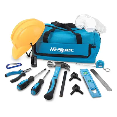 Hi-Spec Piece Children's Tool Kit with Real Small-Sized Hand Tools, Safety Goggles and Play-Work