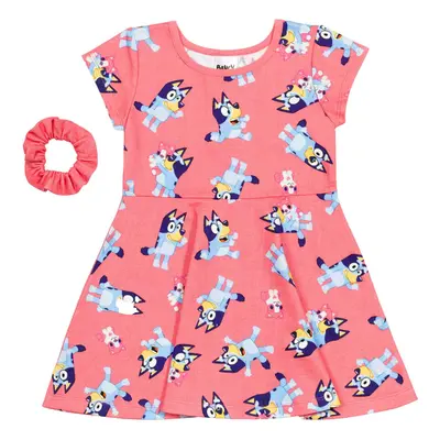 Bluey Little Girls Skater Dress Pink