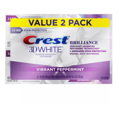 Crest 3D White Brilliance Vibrant Peppermint Toothpaste, 4.1 oz (116 g) - PACK