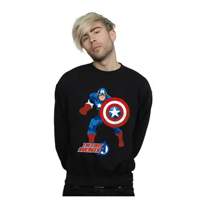 (3XL, Black) Captain America Unisex Adult The First Avenger Sweatshirt