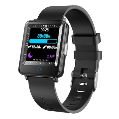 (Black-plastic) Two-layer Screen Low Power Heart Rate Sports Mode Bluetooth Music Business Smart