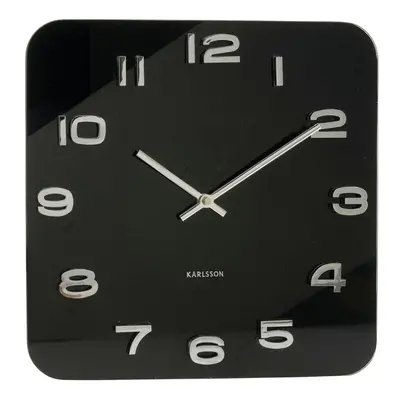 Karlsson Vintage Glass Wall Clock, Black, cm