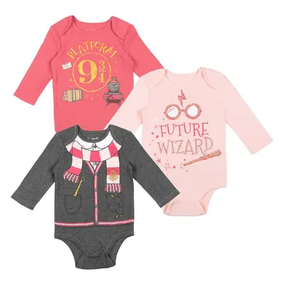 Harry Potter Hermione Baby Girls Pack Bodysuit red/pink/heather grey