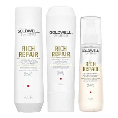 Goldwell Dualsenses Rich Repair Shampoo 250ml, Conditioner 200ml and Serum Spray 150ml