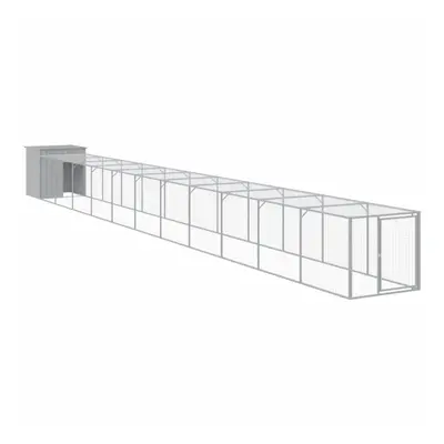 (light grey, x x cm) vidaXL Chicken Cage Chicken Run Coop with Run Anthracite Galvanised Steel