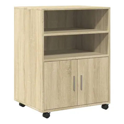 (sonoma oak) vidaXL Rolling Cabinet Mobile Filing Cabinet Storage Cabinet Engineered Wood