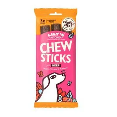 Lily's Kitchen Chew Sticks with Beef Dog Treat 120g (Pack of 10)