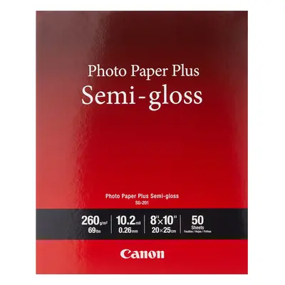 Canon SG-201 8X10(50) Photo Paper Plus Semi-Gloss 8"" x 10"" (50 Sheet