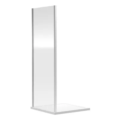 Ruwa 6mm Toughened Safety Glass Reversible Shower Side Panel - 900mm - Chrome