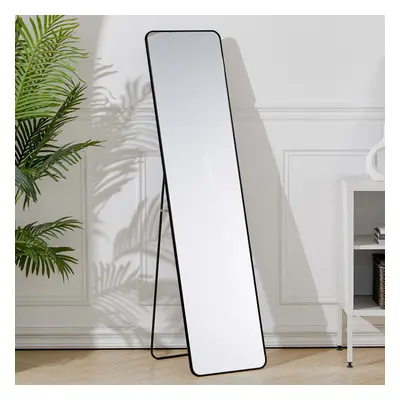 (45cm W x 155cm H) Modern Rectangular Metal Full Length Mirror Black