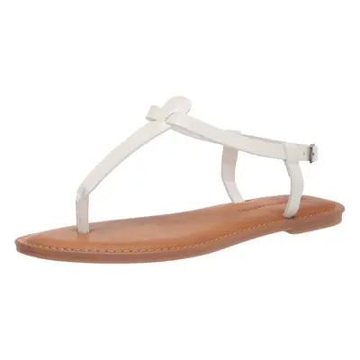 Amazon Essentials Women's Casual Thong Sandal with Ankle Strap White