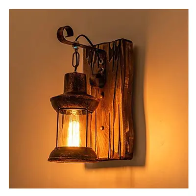 Retro Wood Sconce Creative Wooden Wall Lamps Art Lantern Clothing Store Restaurant Cafe Bar Wood