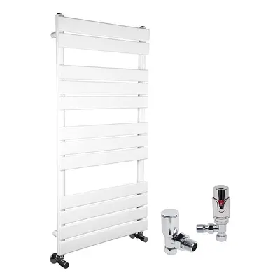 (White, x 600mm) WarmeHaus Designer Bathroom Flat Panel Heated Towel Rail Radiator Ladder Rad wi