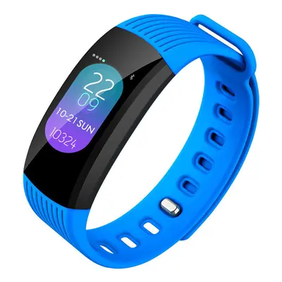 (Blue) 0.96' Color Screen Watch Face Change Wristband hours Continuous Heart Rate Monitor Smart 