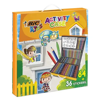 BIC Kids Activity Case - Colouring Pencils/24 Felt Pens/16 Crayons and Colouring Stickers