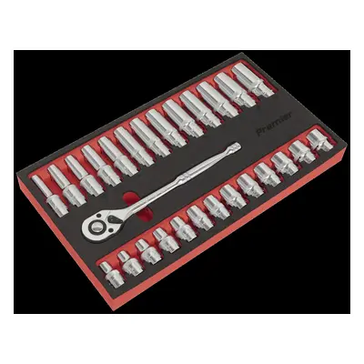 Ratchet Wrench & Socket Set 27pc 1/2"Sq Drive