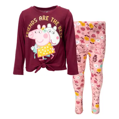 Peppa Pig Toddler Girls Pullover Long Sleeve Graphic T-Shirt & Legging