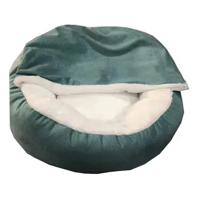 (Green, Large) Warm Comfortable Washable Cave Cosy Pet Bed