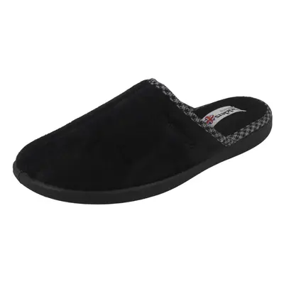 (UK 7, Black) Mens Padders Memory Foam Casual Slippers Luke - G Fit