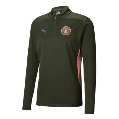 (M) Manchester City Dark Green Â¼ Zip Training Top