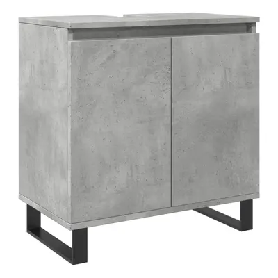 vidaXL Bathroom Cabinet Cupboard Vanity Unit Concrete Grey Engineered Wood