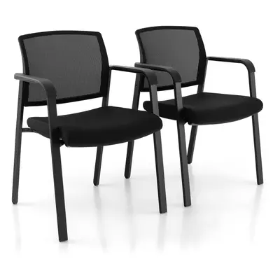 Set of Meeting Waiting Room Office Chairs Stackable Office Guest Mesh Chairs