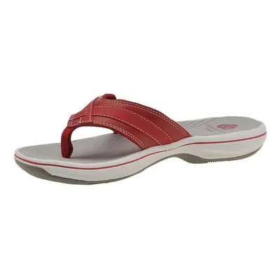 Clarks womens Breeze Sea Flip Flop New Red Synthetic US