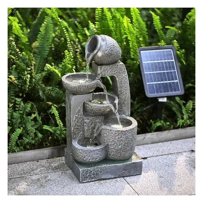 (22cm W x 17cm D x 45cm H) Cascade Solar-powered Water Fountain for Outdoors