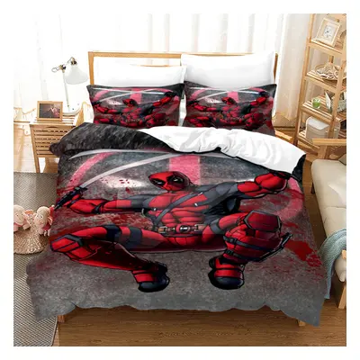 (Style 14, Double(200X200CM/3PCS)) Deadpool Bedding Single Double Duvet Cover UK