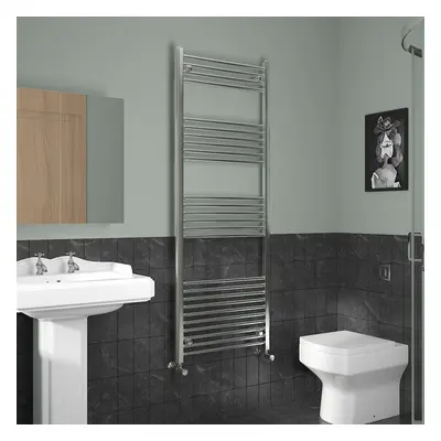 (1600x600mm, Chrome) NRG Straight Central Heating Towel Rail Bathroom Heated Rad Radiators Ladde