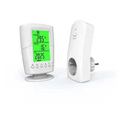 (EU Plug) Programmable Wireless Thermostat Socket White LCD Home Intelligent Temperature Control