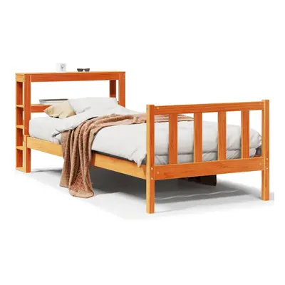 (brown, x cm) vidaXL Bed Frame with Headboard Bed Base Wax Solid Wood Pine