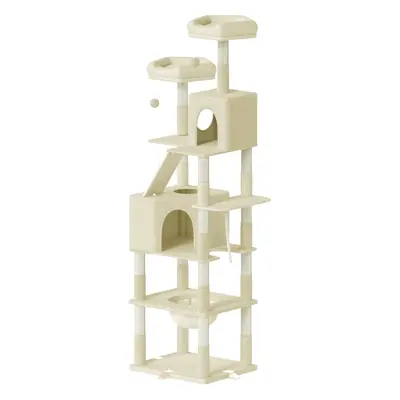 (Beige) 208cm Tall Floors Cat Tower Cat Tree Indoor